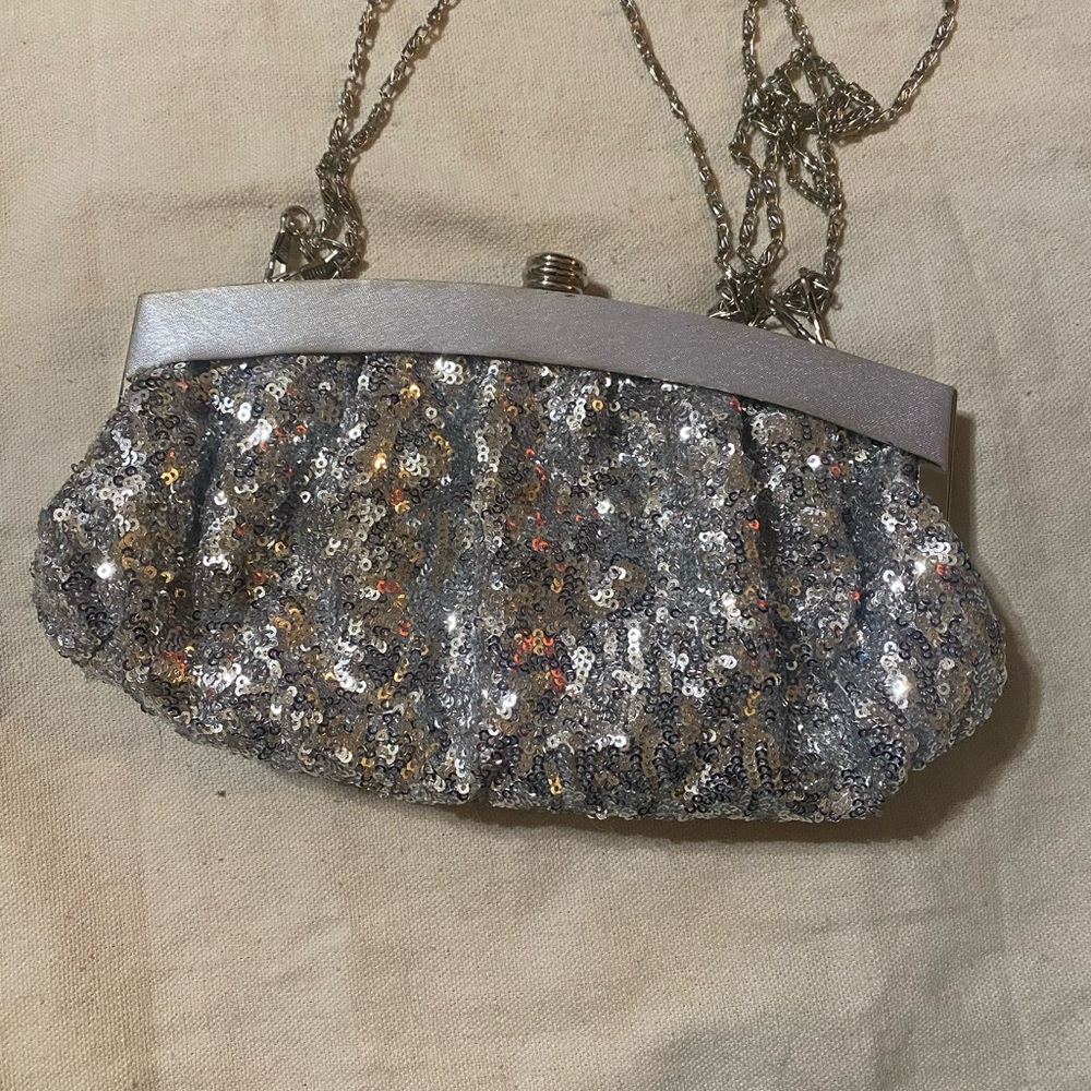 Scarleton Silver Sequin Evening Bag